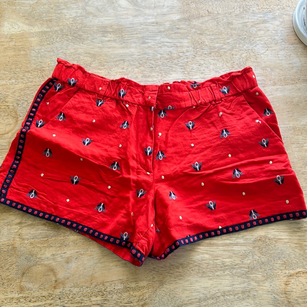Medium linen blend LOFT red short